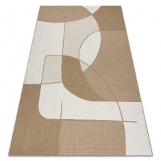 FLAT 48982265 Covor sisal Geometric - culoare bej natural paie, sfoara, 200x290 cm