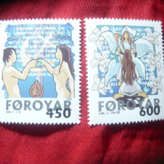 Serie Feroe Danemarca 1999 Craciunul - Povestiri Biblice , 2 valori