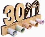 Decoratiune aniversara de 30 ani Anyunkey, lemn, maro, 20 x 11 cm