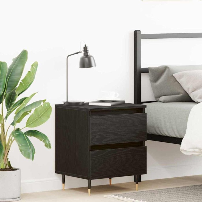 vidaXL Dulap de noapte Stejar negru 40 x 35 x 50 cm Lemn compozit 863466