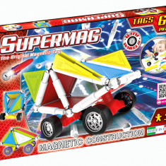 Set de constructie masini cu piese magnetice Supermag, 65 piese