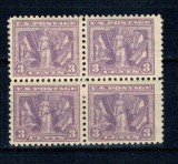 SUA 1919 - Sf&acirc;rșitul Primului Război Mondial, 3c, bloc de 4 neuzat