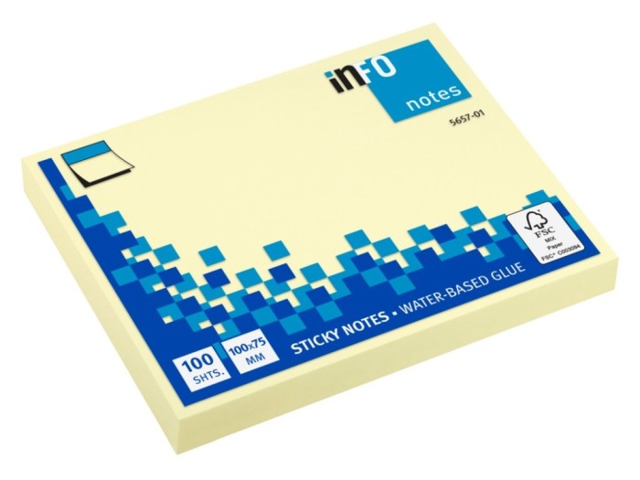 Notes adeziv 75 x 100 mm 100 file Info Notes