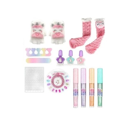 Set de machiaj si accesorii unghii, Hello Winter pentru copii + manusi, ciorapi tematici foto