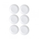 Set 6 farfurii albe, opal, 18 cm