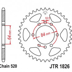 Pinion spate 40 dinti pas lant 520 – ATV Arctic Cat DVX 400 - Kawasaki KFX 400 A KSF (03-06) - Suzuki LT-Z 400 Quadsport