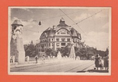 AMS @ - CARTE POSTALA RPR - TIMISOARA - PODUL DECEBAL, CIRCULATA, 1954, sepia maro