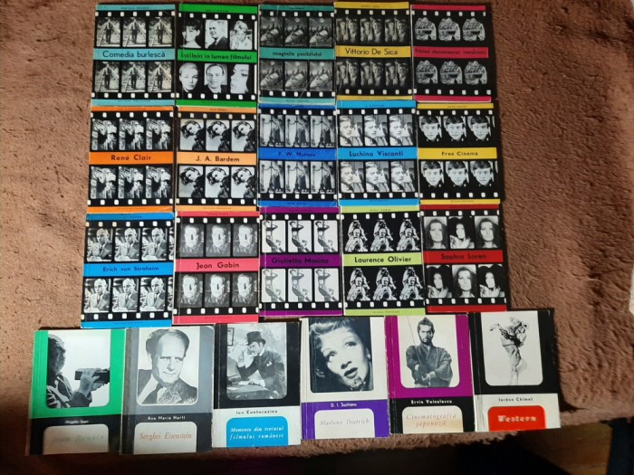 21 cărțulii cinematografie, film (Colecția &bdquo;Biblioteca cinefilului&rdquo;) - Marlene Dietrich, Bardem, Eisenstein, Jean Renoir, V de Sica, Jean Gabin etc.