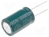 Condensator electrolitic low ESR THT 2200uF 35VDC SAMXON &Oslash;16x25mm