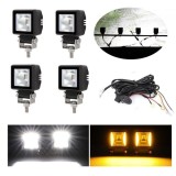 4 x LED Lumini de lucru Alb DRL Galben Hallo Lampe 12V 24V pentru Camion tractor Suv 4x4 Flood Beam