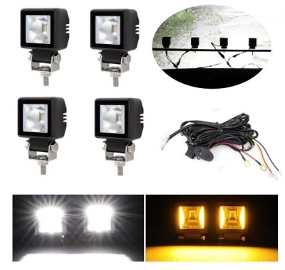4 x LED Lumini de lucru Alb DRL Galben Hallo Lampe 12V 24V pentru Camion tractor Suv 4x4 Flood Beam foto