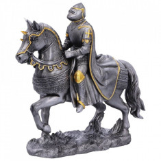 Statueta cavaler medieval Calul de Lupta 12 cm foto