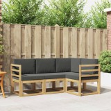 vidaXL Set de canapele de exterior cu pernă 4 pcs Alb și antracit 3387546