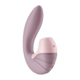 Vibrator Dubla Stimulare Satisfyer Supernova Roz Pudrat, Silicon, 18cm, 2 Motoare, IPX7, USB Magnetic