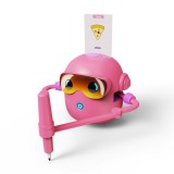 Robot Interactiv Educativ ZYTEQ&reg;️, jucarie Montessori, muzica, set complet cu 100 carduri de pictura, roz