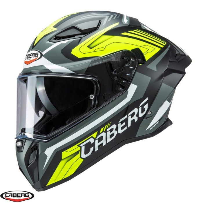 Casca integrala pentru scuter - motocicleta Caberg model Drift Evo II SV Jarama L6 negru/gri/galben fluor mat Pinlock ready &ndash; lentila Pinlock inclusa
