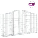 Cumpara ieftin Cosuri gabion arcuite 25 buc, 200x30x100/120 cm fier galvanizat