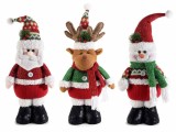 Cumpara ieftin Set 3 figurine Craciun textil 17x9x49 cm
