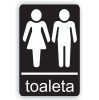 Indicator semnalizare Toaleta mixta, PVC, 14 x 10 cm