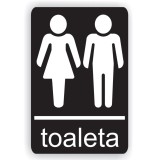 Indicator semnalizare Toaleta mixta, PVC, 14 x 10 cm