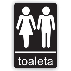 Indicator semnalizare Toaleta mixta, PVC, 14 x 10 cm