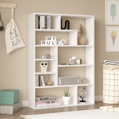 Biblioteca Decora, Pako World, Alb, 90x22x123 cm