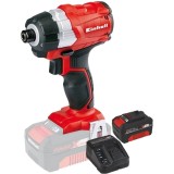 Einhell TE-CI 18 Li PXC + Starter Kit - Masina de insurubat cu impact 180 Nm + Set 1 acumulator si incarcator Li-Ion 18 V 4 Ah