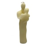 Lumanare parfumata decorativa Hug, Aroma Land, ceara, vanilie, 15 cm, timp de ardere 14 h