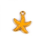 Pandantiv decorativ metalic, 13 x 17 mm Steluta de mare galbena, Crisalida