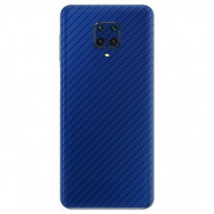 Set Folii Skin Acoperire 360 Compatibile cu Xiaomi Redmi Note 9 Pro (Set 2) - ApcGsm Wraps Carbon Blue