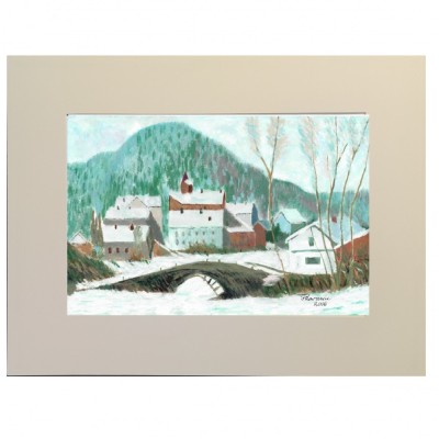 E3. Tablou - Reinterpretare dupa peisaj de iarna de Monet, 2006, acuarela foto