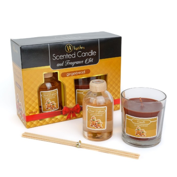 Set lumanare parfumata si odorizant cu bete - turta dulce - 120 g + 100 ml Best CarHome