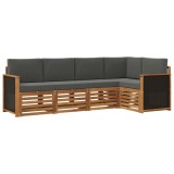 vidaXL Set canapea sectională cu pernă 4 pcs Natural și Antracit 3384343