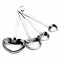 Set 4 linguri metalice pentru masurat ingrediente si condimente, in forma de inima, Pufo Heart Measure, argintiu