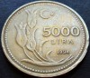 Moneda 5000 LIRE - TURCIA, anul 1994 * cod 2258 C - model MARE, Europa