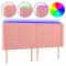 Tablie de pat cu LED, roz, 203x16x118/128 cm, catifea