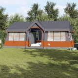 VidaXL Cort camping cu feronerie Gri și Portocaliu 12-Persoane Impermeabil