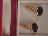 Butoni vintage camasa barbati.Butoni Aurii cu etui original.butoni originali barbati stantati