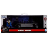 Set masina si figurina din metal, Jada, The Animated Series, Batman si Batmobile, 1:32