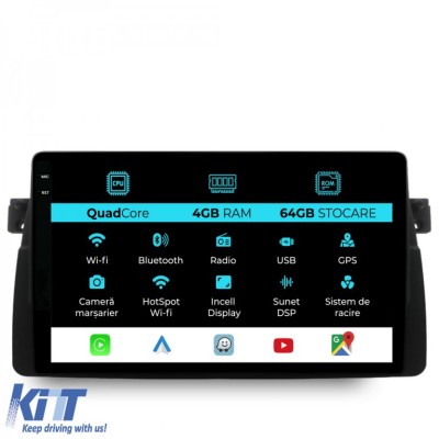 Navigatie Dedicata BMW Seria3 E46 (1997-2005),QuadCore, 9Inch, 4Gb Ram, 64Gb Stocare, Carplay Performance AutoTuning foto