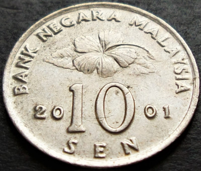 Moneda 10 SEN - MALAEZIA, anul 2001 * cod 79 B foto