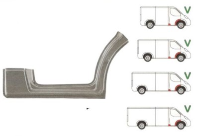 Prag Mercedes Sprinter 209-524 (W906) 07.2006-2017, VW Crafter (2E) 12.2005-04.2017 , Usa Fata Dreapta, cu 1/3 segment interior aripa fata foto