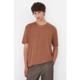 Medicine tricou barbati, culoarea maro, neted