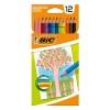 Set Creioane Colorate BIC, 12 Bucăți, V&acirc;rf Subțire, Multicolor