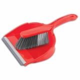 Cumpara ieftin Faras din plastic, cu lamela de cauciuc si perie, MR731, rosu