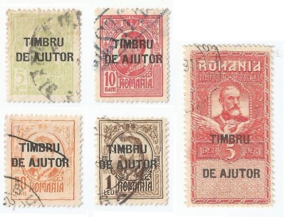 Romania, LP VI.4/1915, Carol I - supratipar TIMBRU DE AJUTOR, oblit. foto