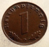 2.517 GERMANIA WWII 1 REICHSPFENNIG 1939 D, Europa, Bronz
