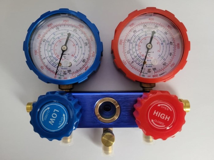 Baterie Manometru Profesională pentru Freon &ndash; Compatibilă R410A, R32, R134A, R404A | Ideală pentru Frigotehniști &amp; Instalatori AC