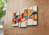 Set 3 tablouri decorative, 3PATK-97, Canvas, 20 x 39 cm, 2 piese, Multicolor, Canvart