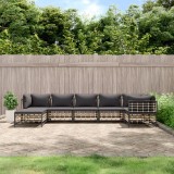 VidaXL Set mobilier de grădină cu perne, 7 piese, antracit, poliratan 3186775